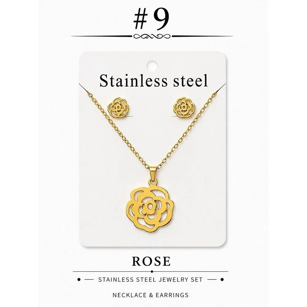 stainless steel necklace women setUnit Selections Número 5x11$
